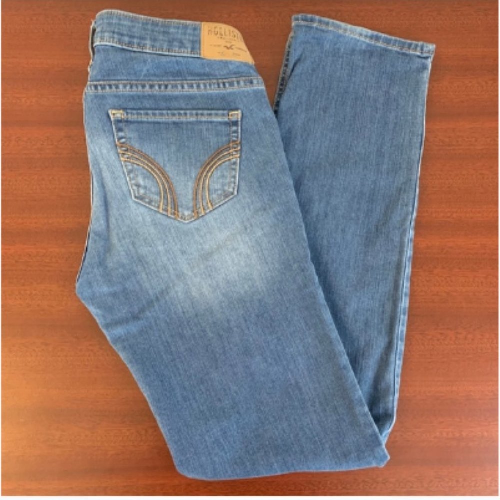Hollister Slim Straight Demin Blue Jeans - Picture 1 of 7